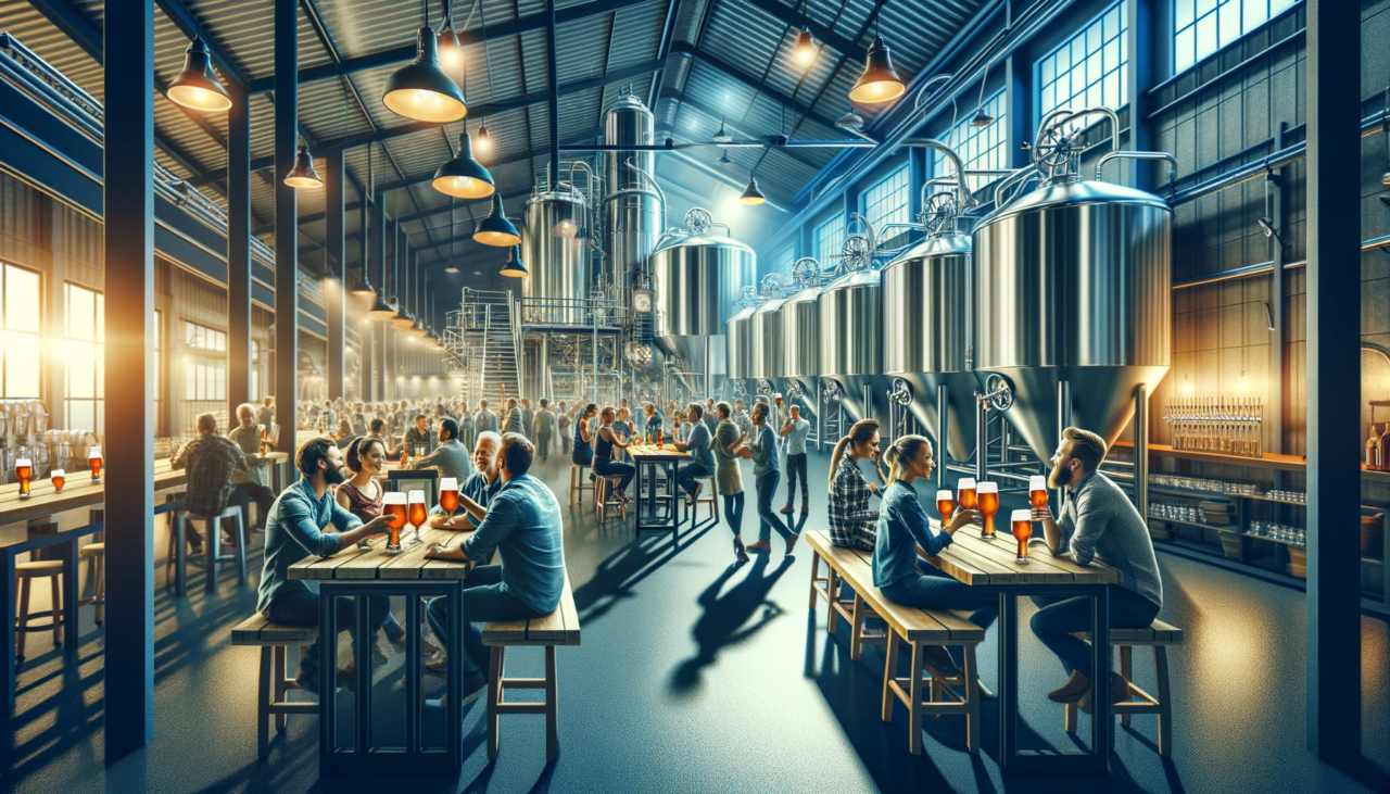 https://www.8archbrewing.co.uk/wp-content/uploads/2024/01/DALL·E-2024-01-16-16.30.11-Create-a-modern-high-quality-vector-image-depicting-a-craft-brewery-scene.-The-setting-should-include-a-lively-atmosphere-with-stainless-steel-brewin-1280x731.png